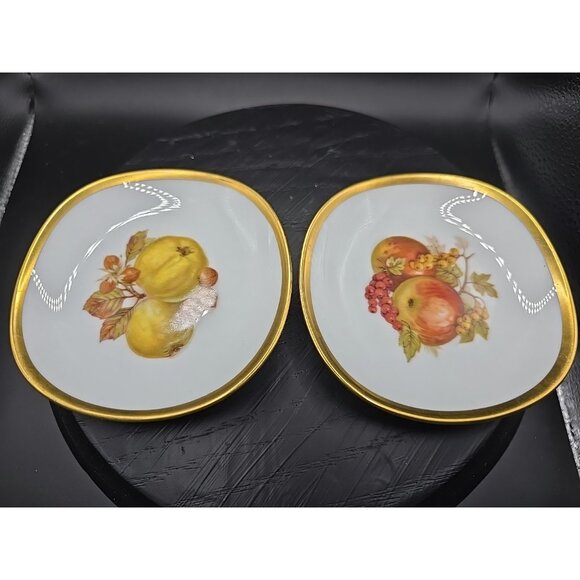 Vintage AK Alboth & Kaiser Mini Fruit Plate Lot Of 2 Made Western Germany #1599 - Picture 1 of 7